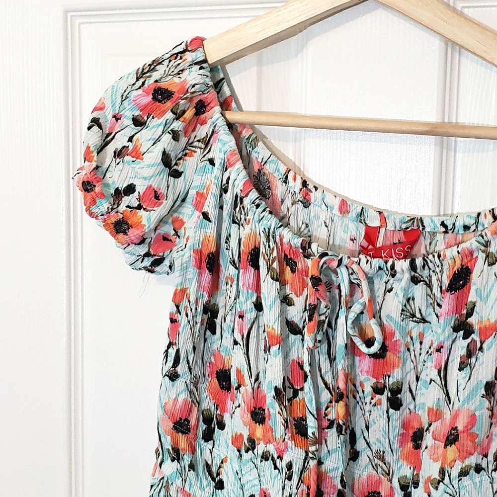Hot Kiss babydoll floral dress with stretchy waist